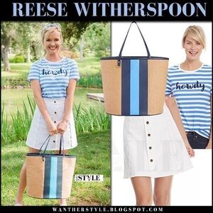 Draper James Stripe Straw Tote celebrity’s favorite